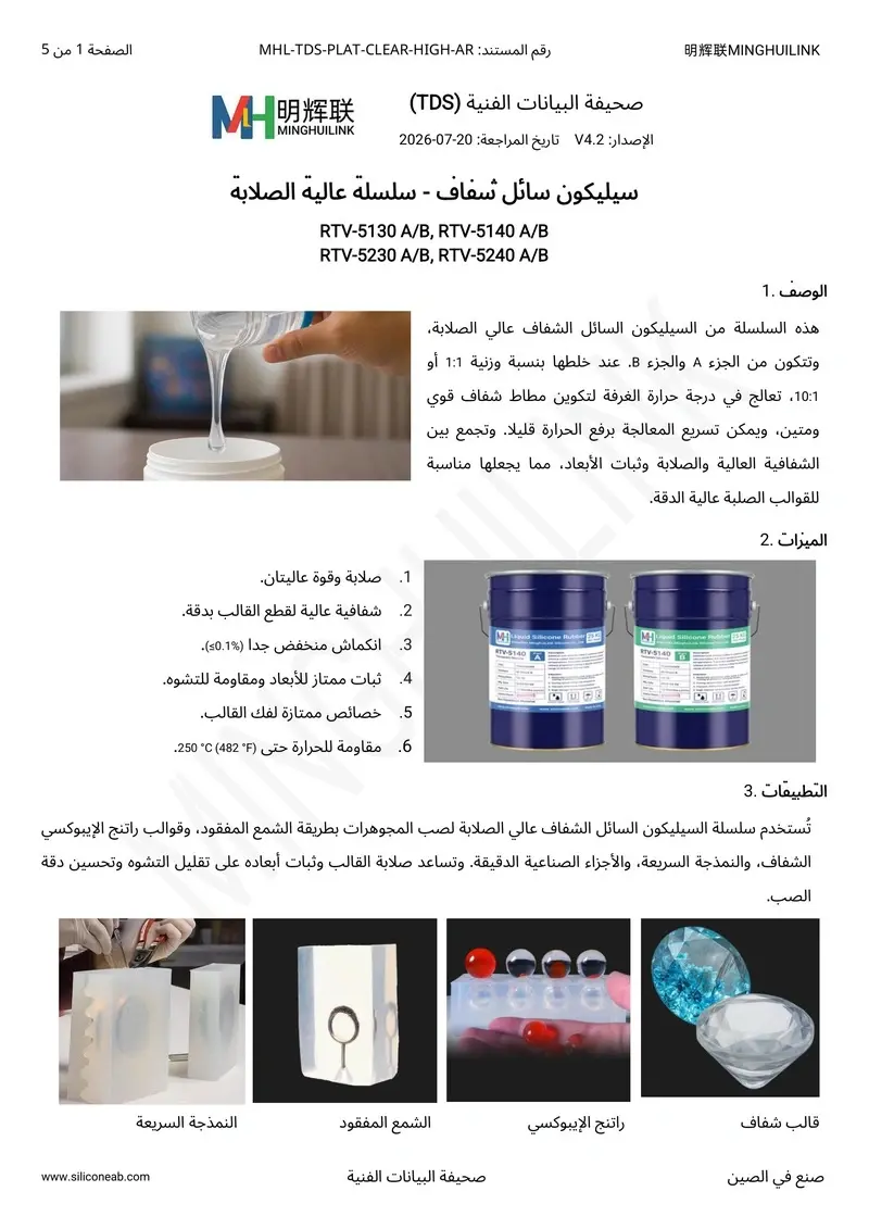 TDS للسيليكون السائل الشفاف عالي الصلابة