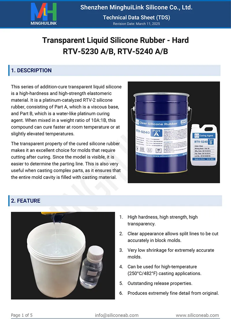 hard transparent liquid silicone tds