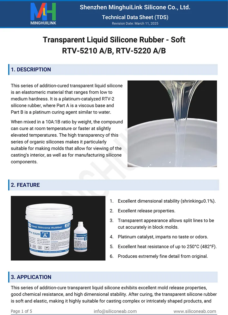 soft transparent liquid silicone tds