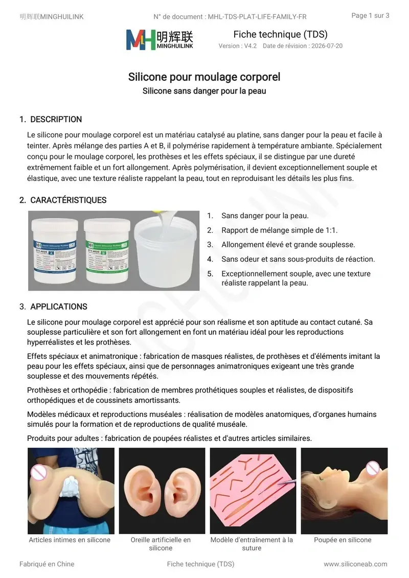 tds silicone moulage corporel