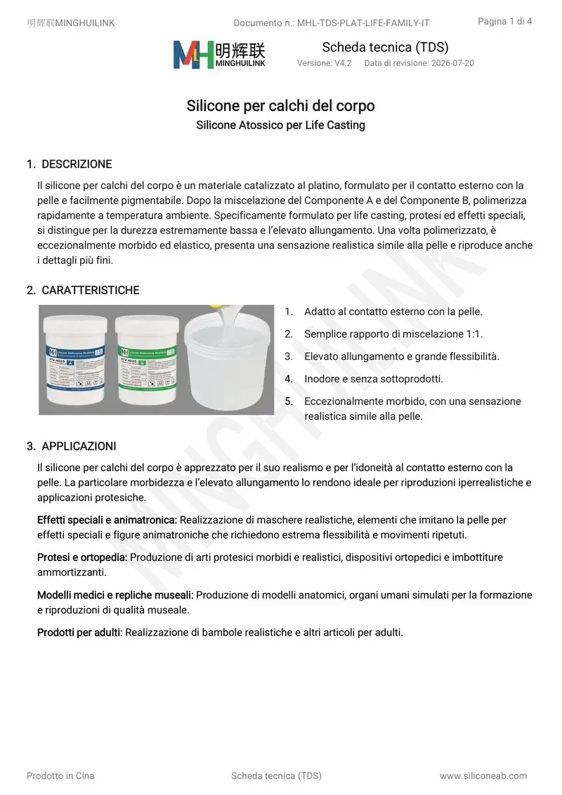 tds silicone life casting