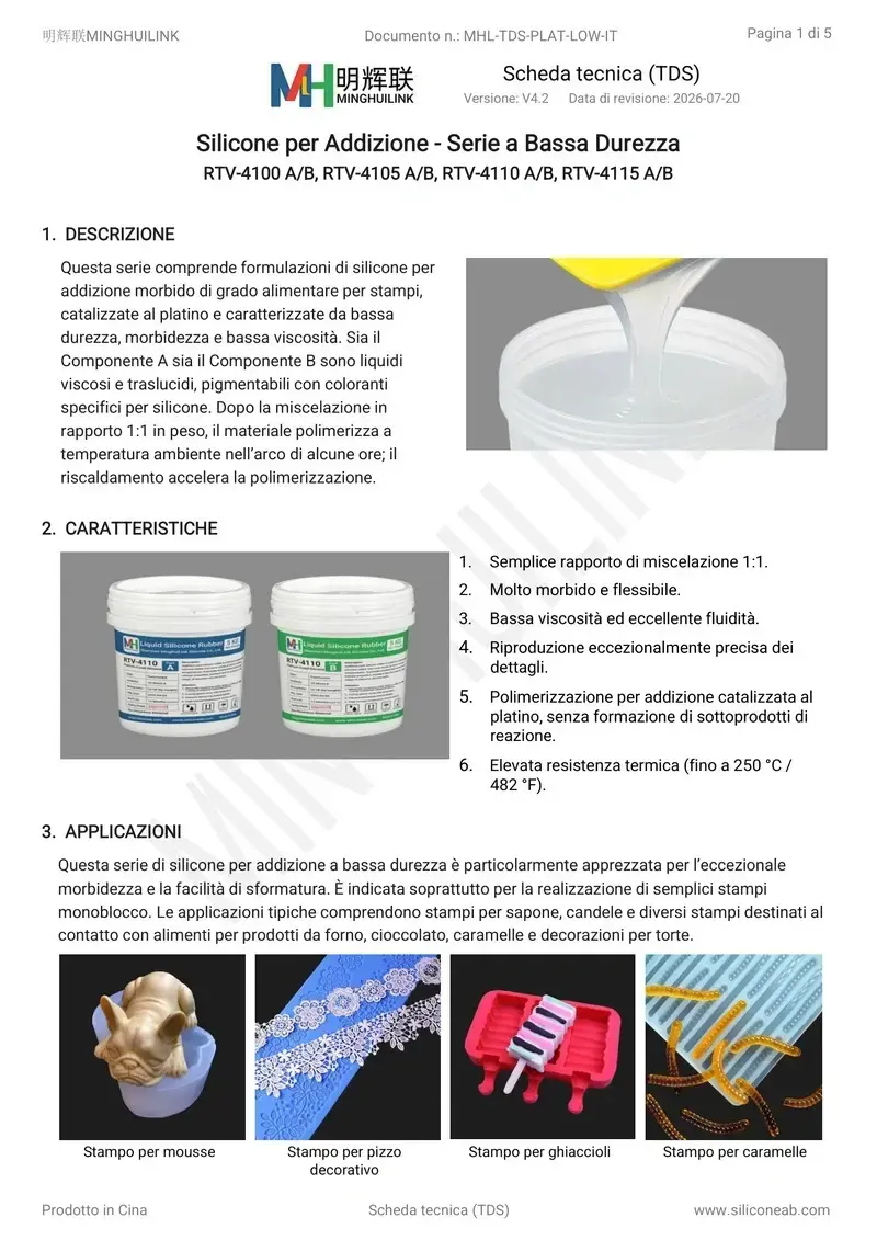tds silicone al platino morbido