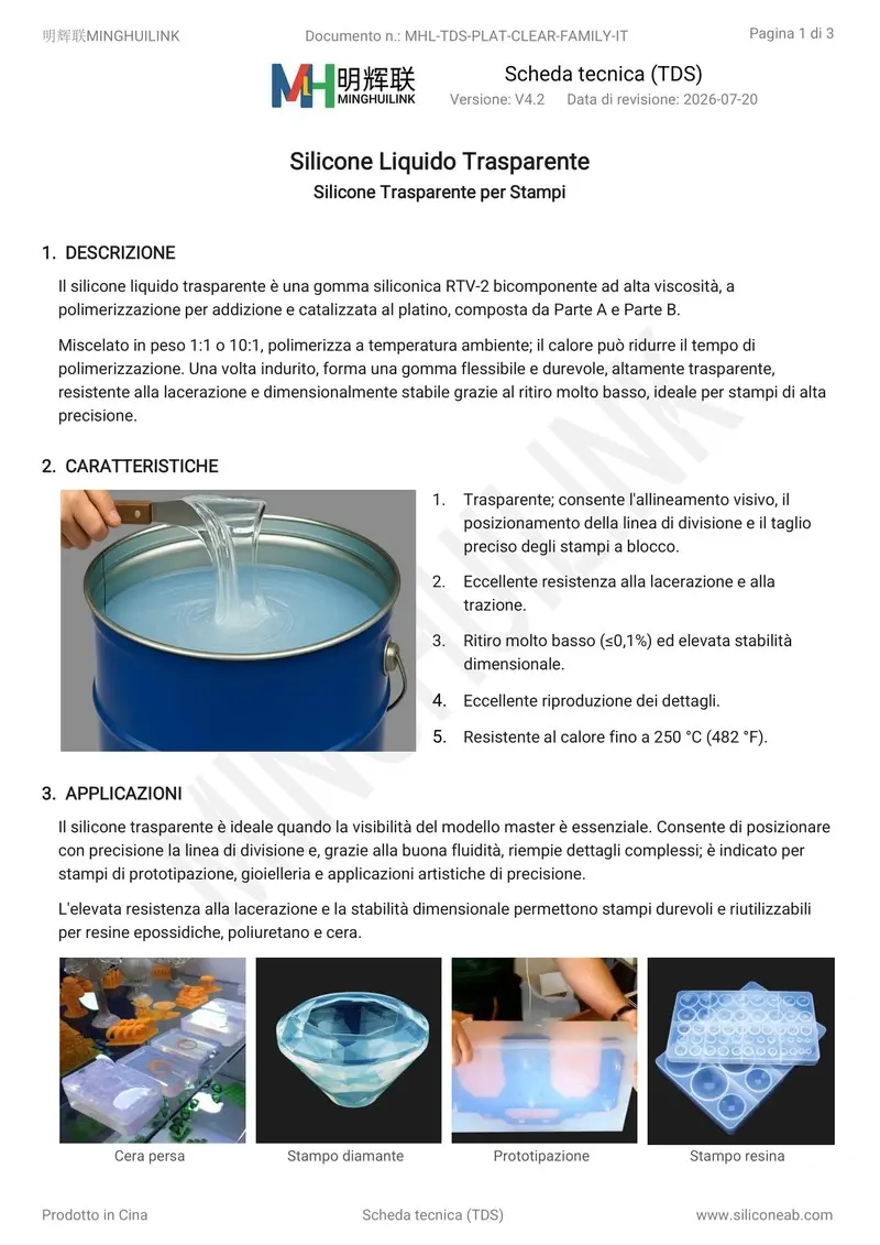 tds silicone liquido trasparente