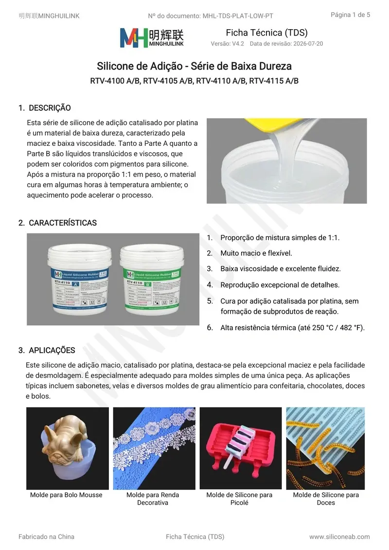 tds silicone de adição macio