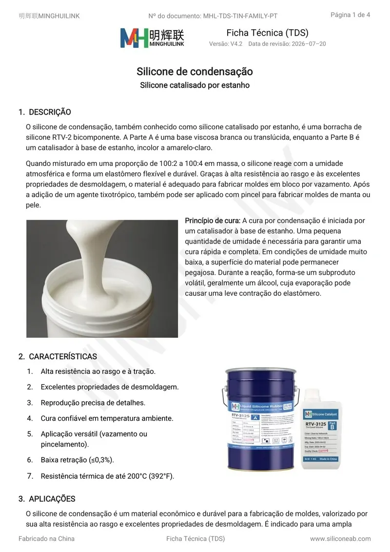 tds silicone condensação