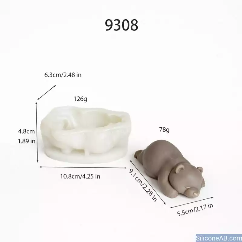 Adorable Sleeping Bear Silicone Mold for Cozy DIY Gifts