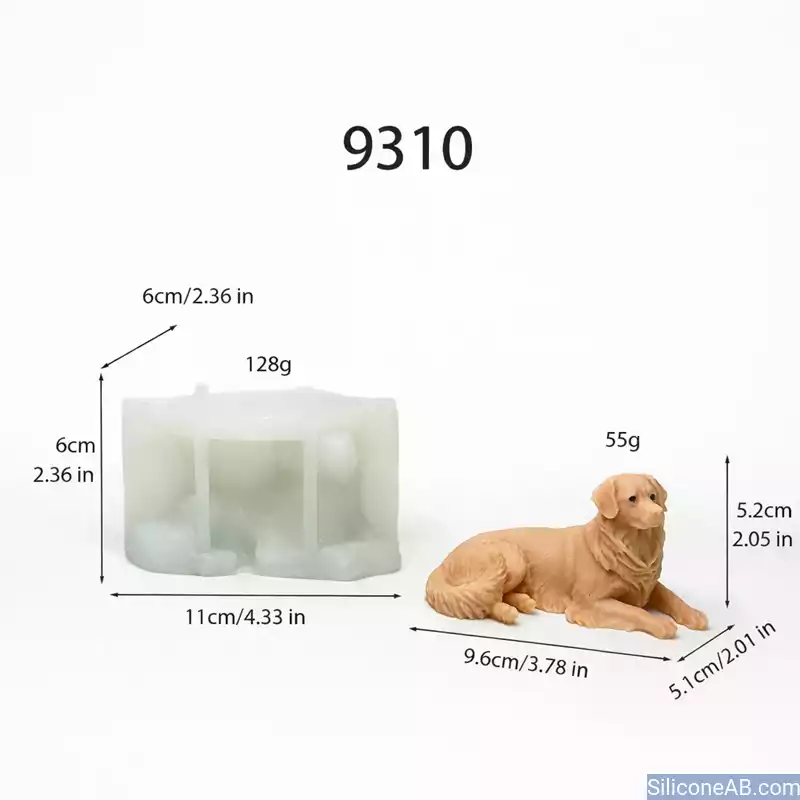 Realistic Golden Retriever Dog Mold for Heartwarming DIY Gifts