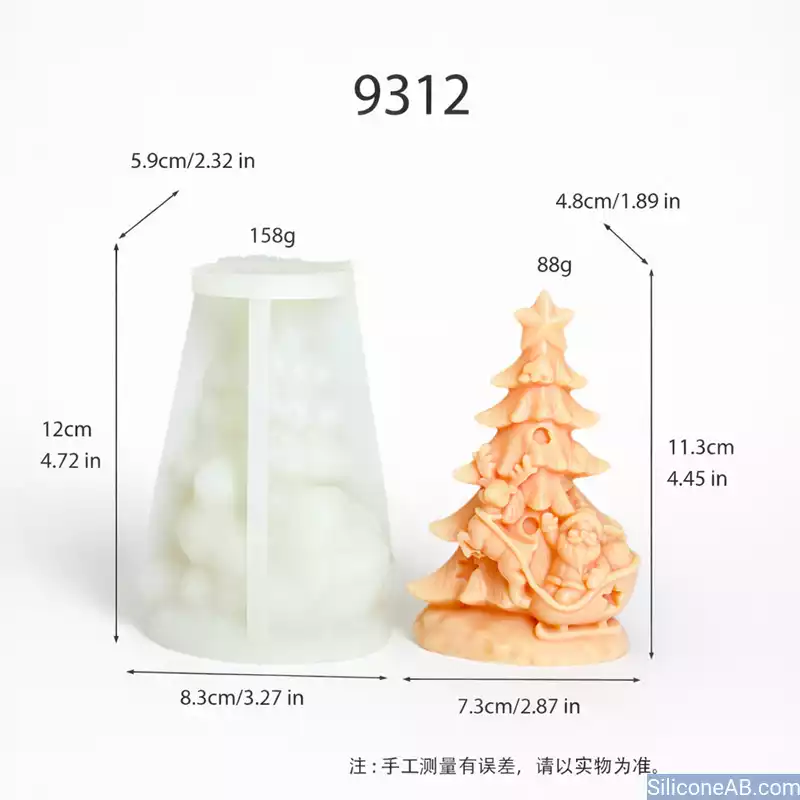 3D Santa Sleigh and Christmas Tree Mold for Magical Holiday Decor