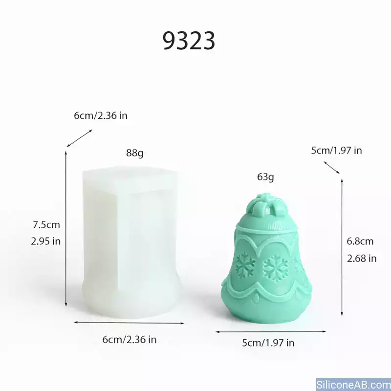 Festive Snowflake Christmas Bell Silicone Mold for Holiday DIY Decor
