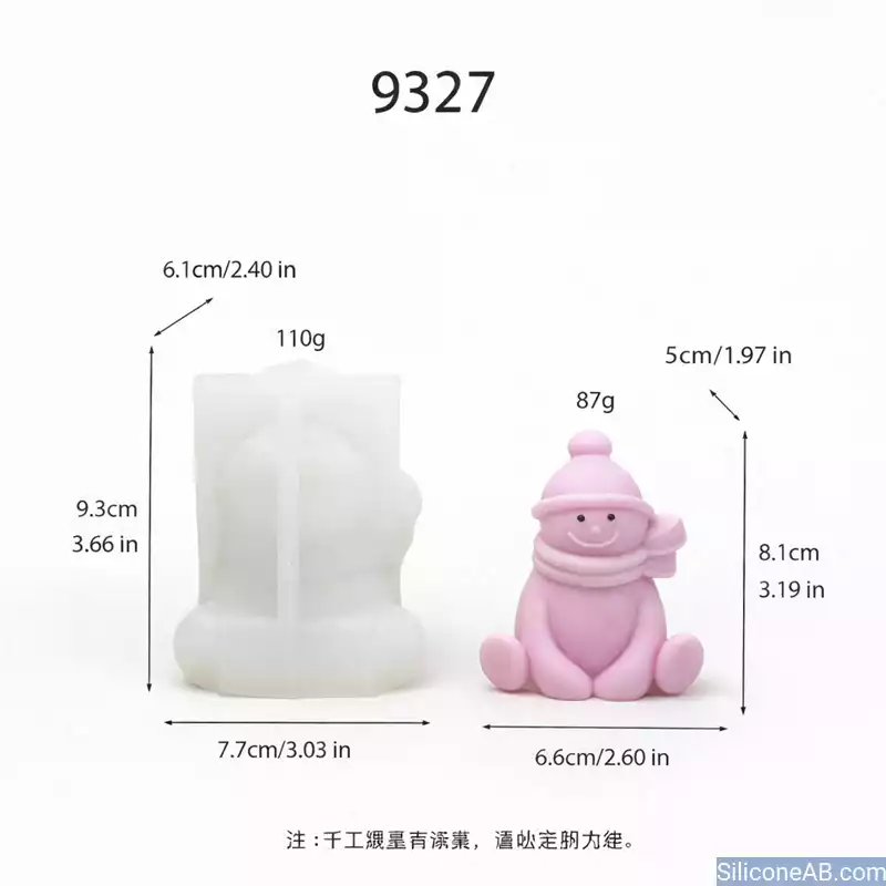 Sweet Sitting Snowman Silicone Mold for Cozy Winter Decor