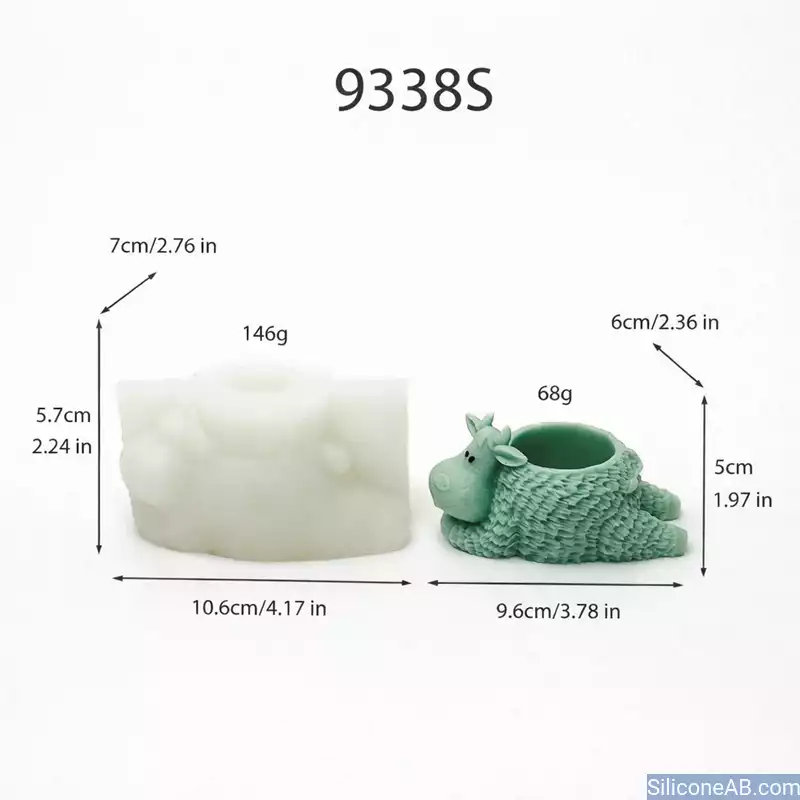 Professional Highland Cow Vessel Mold for Large Candle Making