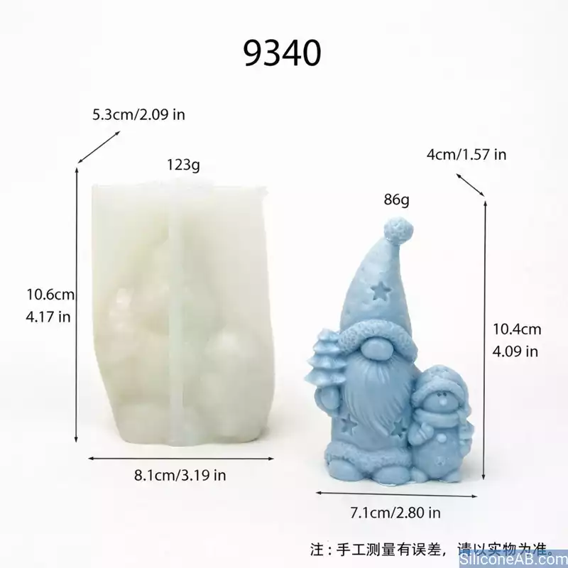 Professional Christmas Gnome and Snowman Duo Mold for 3D Wax