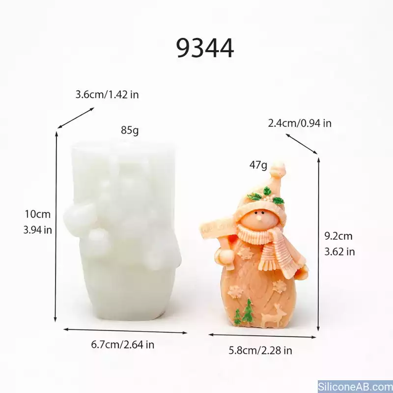 Welcome Snowman Candle Mold with Wood Texture for Winter Decor