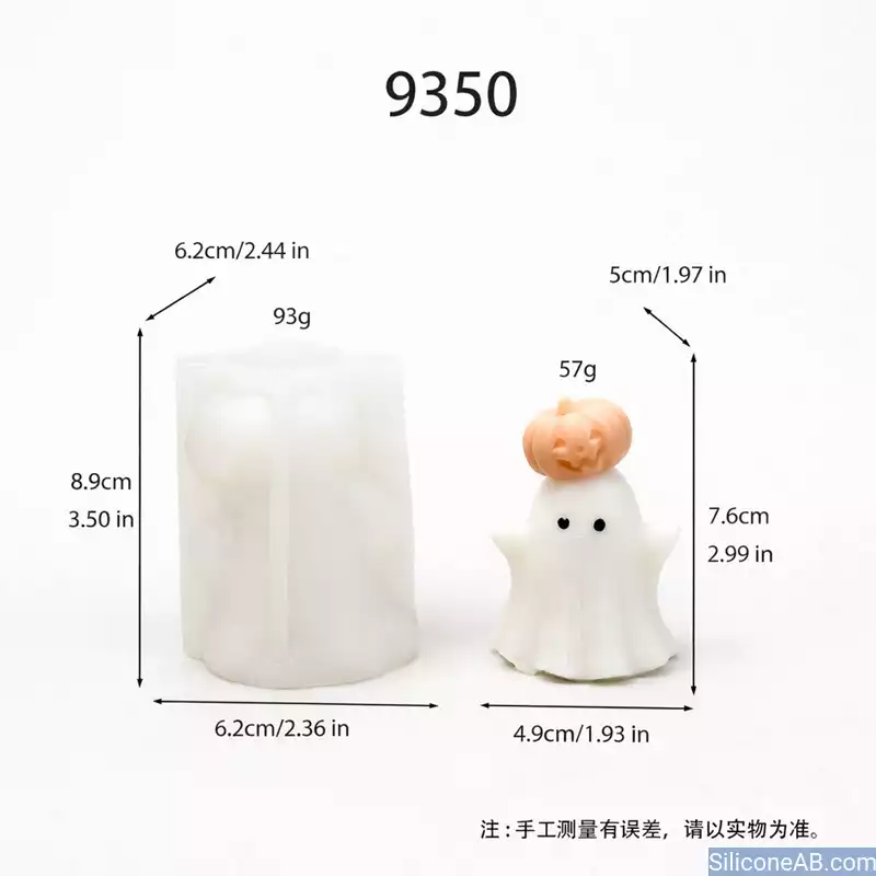 Cute Ghost with Pumpkin Hat Mold for 3D Halloween Candle