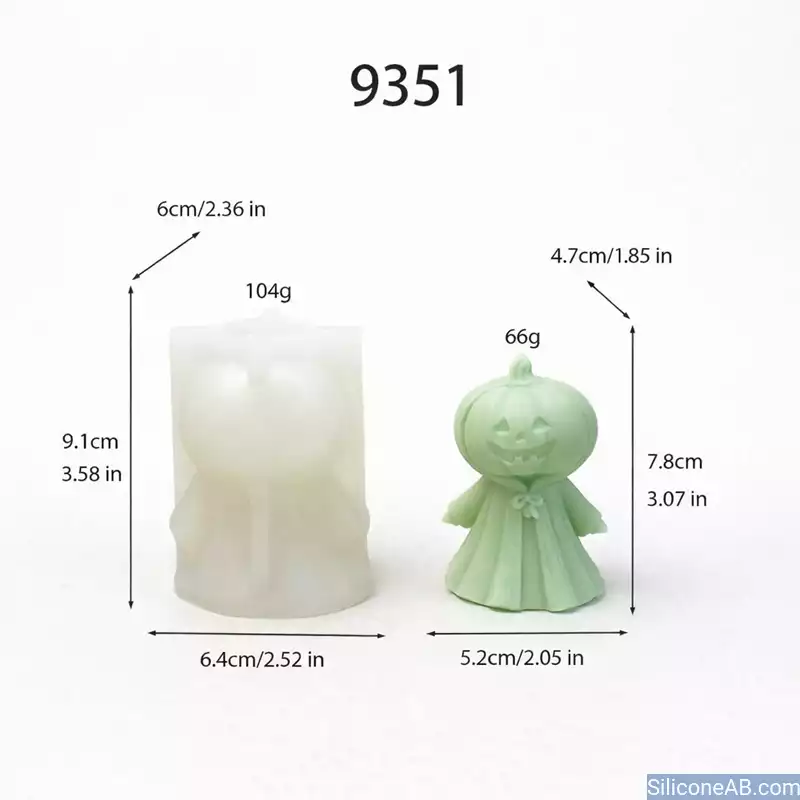 Playful Pumpkin Head Ghost Mold for 3D Halloween Candle