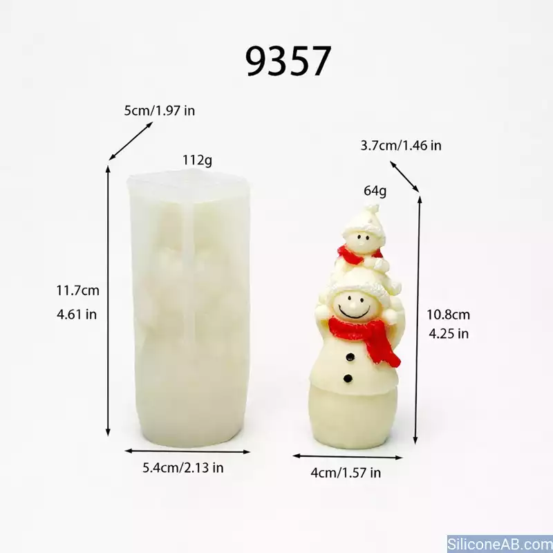 Joyful Stacked Snowman Mold for Winter Holiday Candles