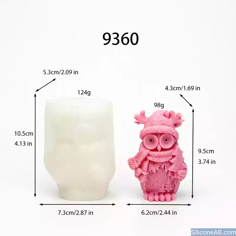Festive Christmas Owl Silicone Mold for DIY Candle Making