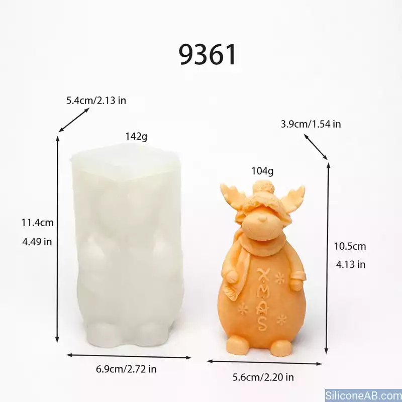 Festive XMAS Moose Silicone Mold for Holiday Candle DIY