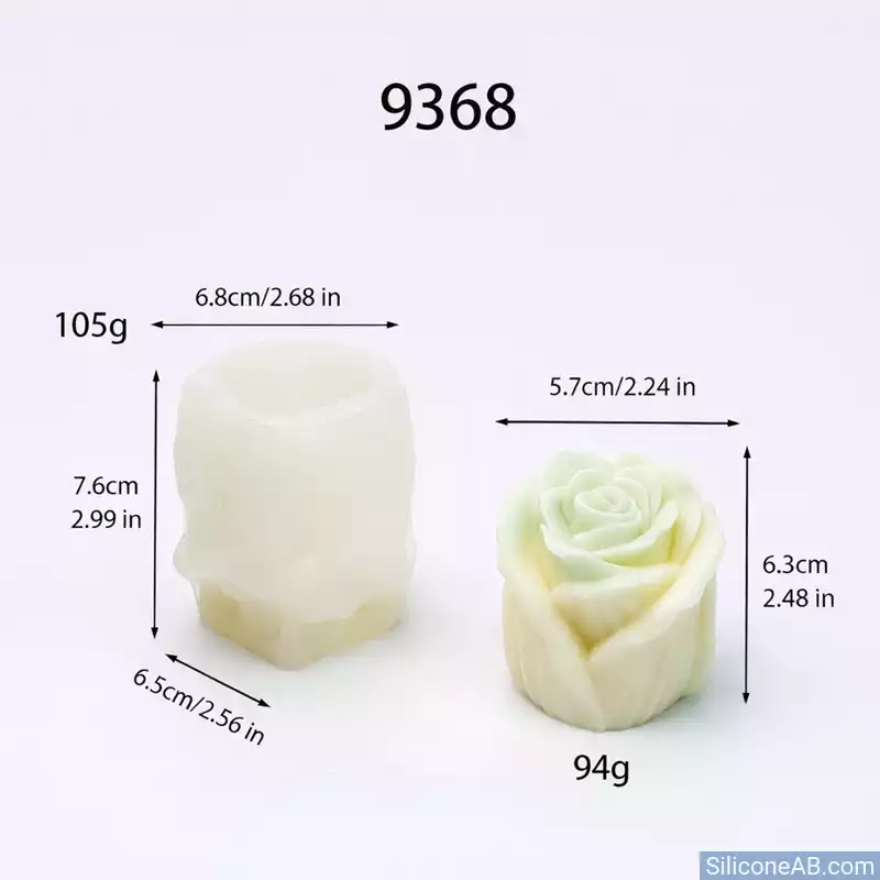 Elegant 3D Rose Flower Silicone Mold for Candle Making DIY