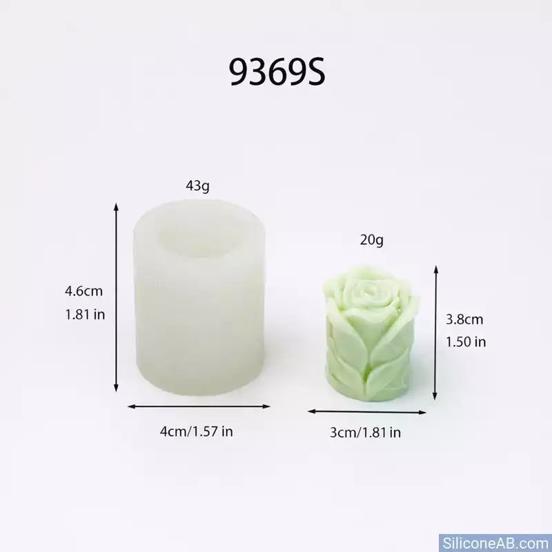 Delicate Rose Pillar Silicone Mold for DIY Candle Making