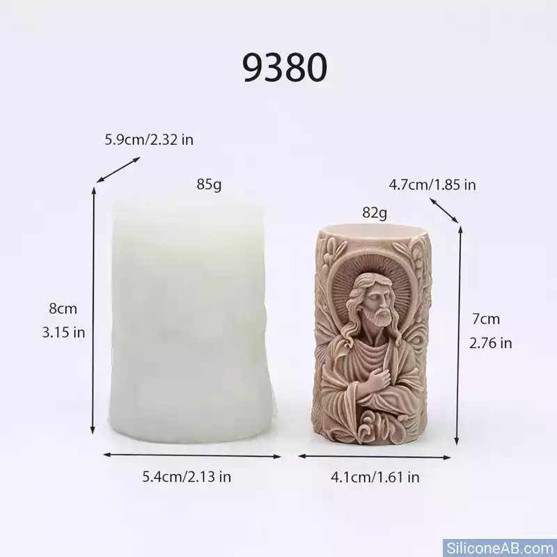 3D Jesus Silicone Mold Religious Relief for Candle Making