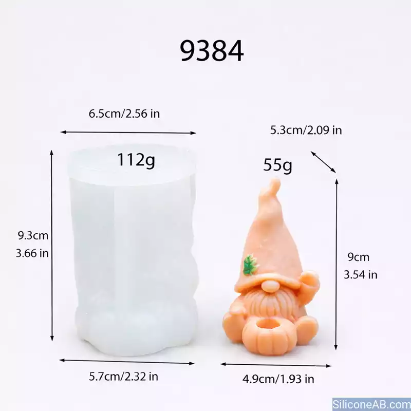 3D Pumpkin Gnome Silicone Mold for Candle Making Autumn DIY