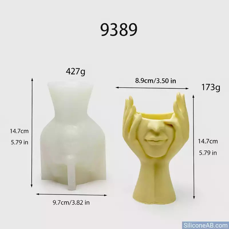 3D Hands Holding Face Silicone Candle Mold - Unique Human Figure Wax Mould
