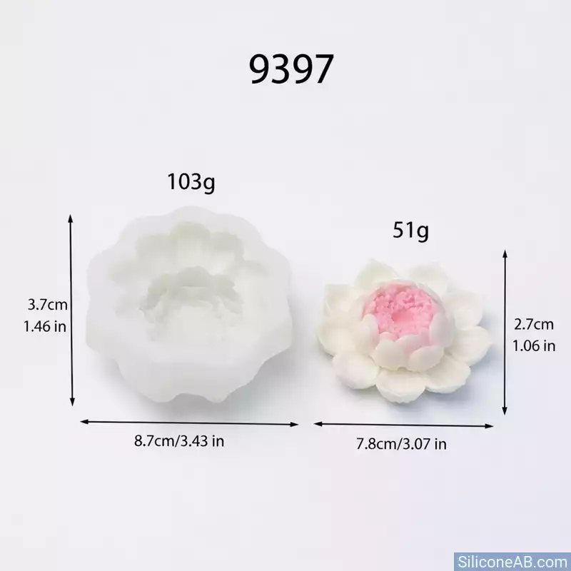 Elegant Water Lily Silicone Mold 3D Flower for Candle DIY