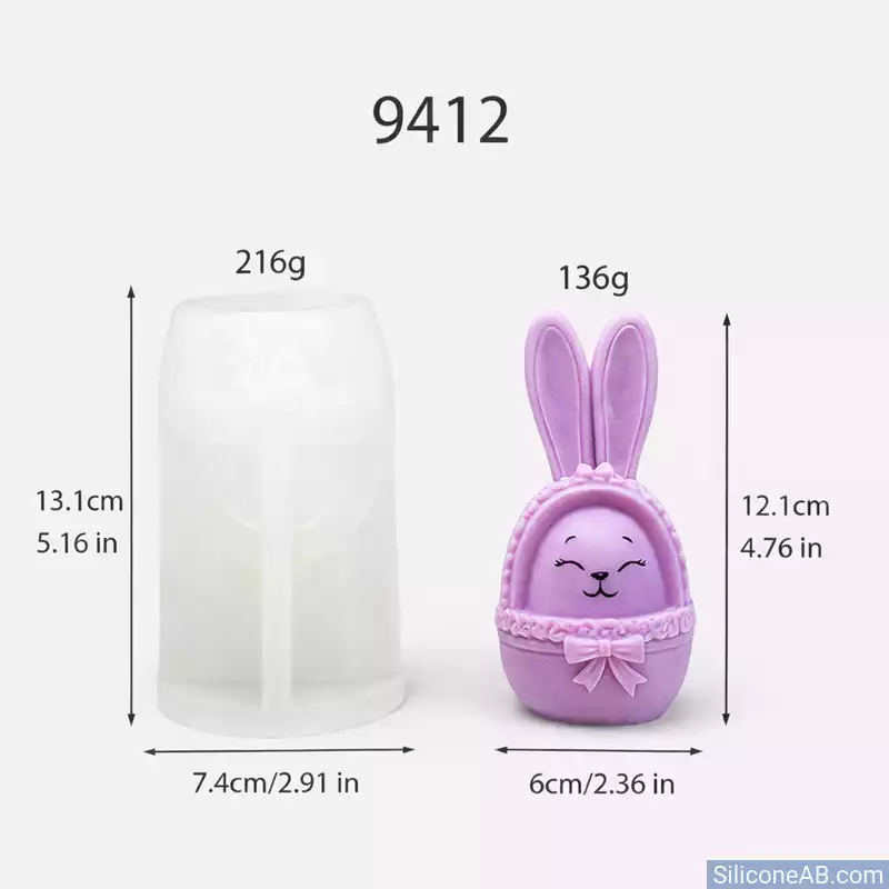 Cute Bunny Candle Mold for Easter – Silicone Mold for Seasonal Crafting