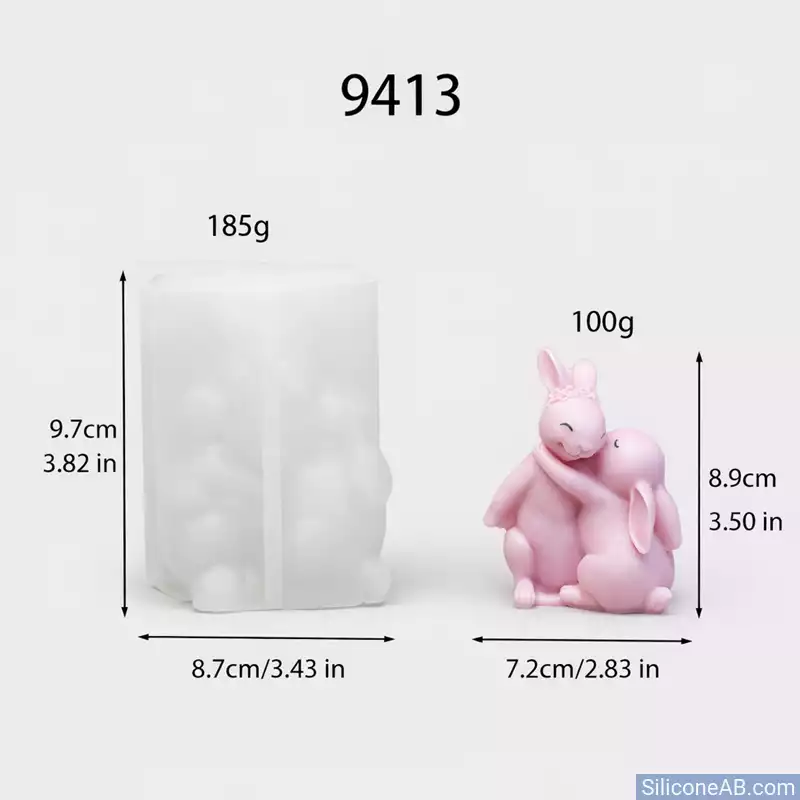 Bunny Lovers Candle Mold for Easter and Romantic Gifts