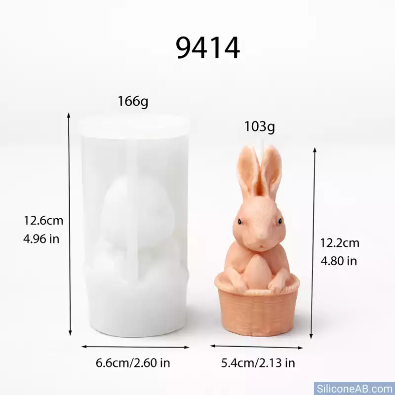 Bunny in Pot Candle Mold – Silicone Mold for Easter and Spring Decor