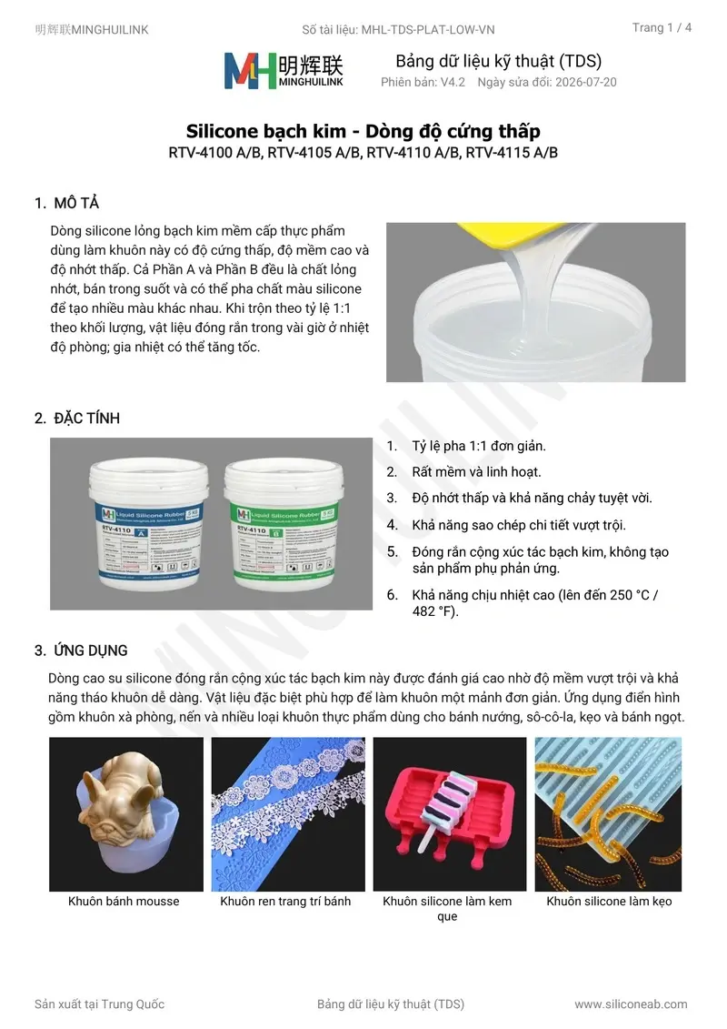tds silicone bạch kim mềm