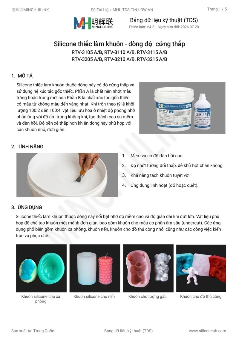 TDS silicone thiếc mềm