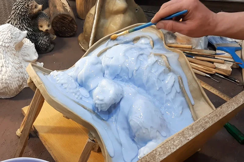 Streichsilikonform für eine Gartenstatue