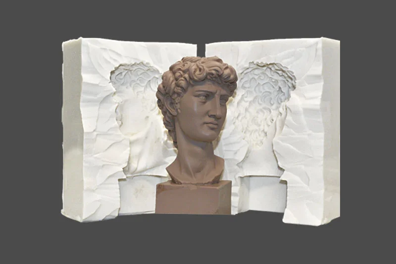 Zweiteilige Silikonform für eine Statue oder Büste